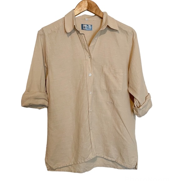 Marie St Barth Safari Cotton Button Down Shirt Sz 40 European Rope Embroidered - Picture 1 of 10